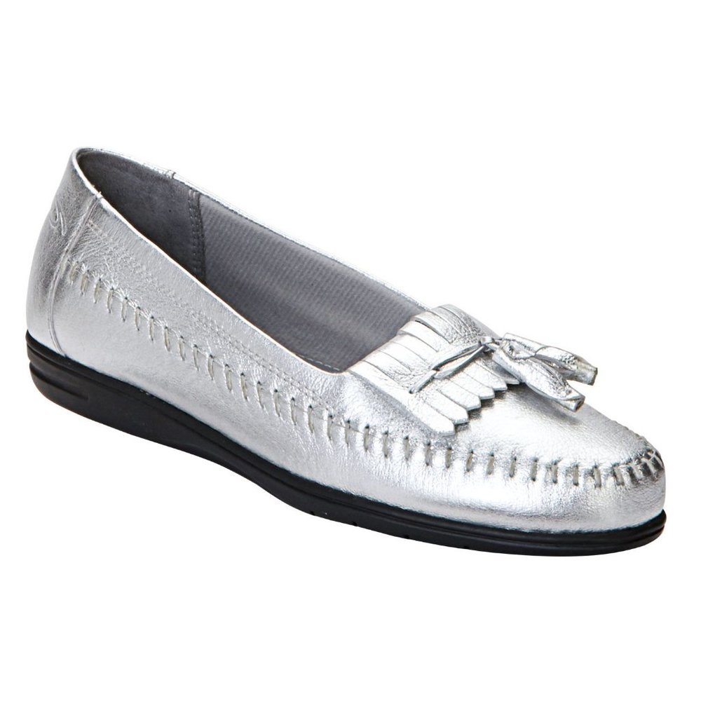 Dr. Scholl's Leather Tassel Loafers Silver